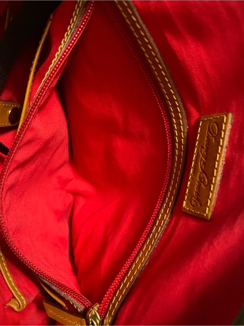 Dooney & Bourke Tan Pebbled Leather Shoulder Bag - Picture 7 of 10